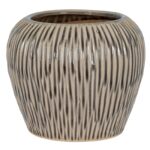 PALLIDA Collection small ceramic vase with flecked finish in brown, gold, and white, minimalist decorative vase for modern interiors.