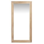Large washed wood framed mirror with weathered timber finish and natural grain patterns, rustic contemporary mirror for modern interiors. full image