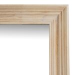 Large washed wood framed mirror with weathered timber finish and natural grain patterns, rustic contemporary mirror for modern interiors. corner image