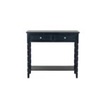 CONTOUR Collection 2 Drawer Console in black wood, modern and elegant design for home or retail display