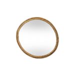 Small wall mirror with gold dimpled frame and reflective glass, compact decorative mirror for modern and traditional interiors.
