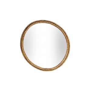 Nahla large wall mirror with gold dimpled metal frame, textured statement mirror for contemporary and traditional interiors.