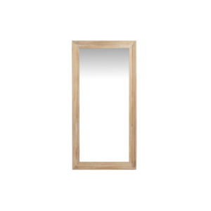 Large washed wood framed mirror with weathered timber finish and natural grain patterns, rustic contemporary mirror for modern interiors.