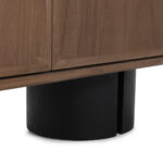 West walnut wooden sideboard cabinet with modern design and spacious storage for contemporary interiors.