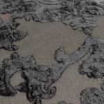 Hanover jacquard cushion 45x45cm in black with classic woven pattern and feather filling.