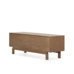 Contour wooden TV stand with sculptural drawer fronts in sand-toned cedar wood finish.