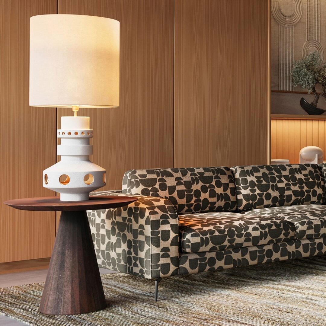 Amor velvet piped cushion in red with bold Mexican inspired pattern and feather filling.