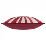 Amor velvet piped cushion in red with bold Mexican inspired pattern and feather filling.