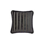 Hanover jacquard cushion 45x45cm in black with classic woven pattern and feather filling.
