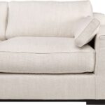 Metro Gent three seater sofa in neutral fabric with black legs and modern contemporary design.