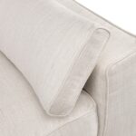 Metro Gent three seater sofa in neutral fabric with black legs and modern contemporary design.