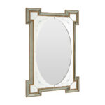 Rectangular wall mirror with antique finish floral frame and large reflective glass surface, designed for elegant vintage interior wall décor.