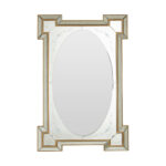 Rectangular wall mirror with antique finish floral frame and large reflective glass surface, designed for elegant vintage interior wall décor.