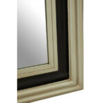 Tall rectangular wall mirror with black and silver natural wood frame, bevelled corners, and reflective centre glass for elegant classical interior décor.