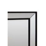 Tall rectangular bevelled wall mirror with slim black wooden frame and double-layered border, designed for elegant modern interior décor.