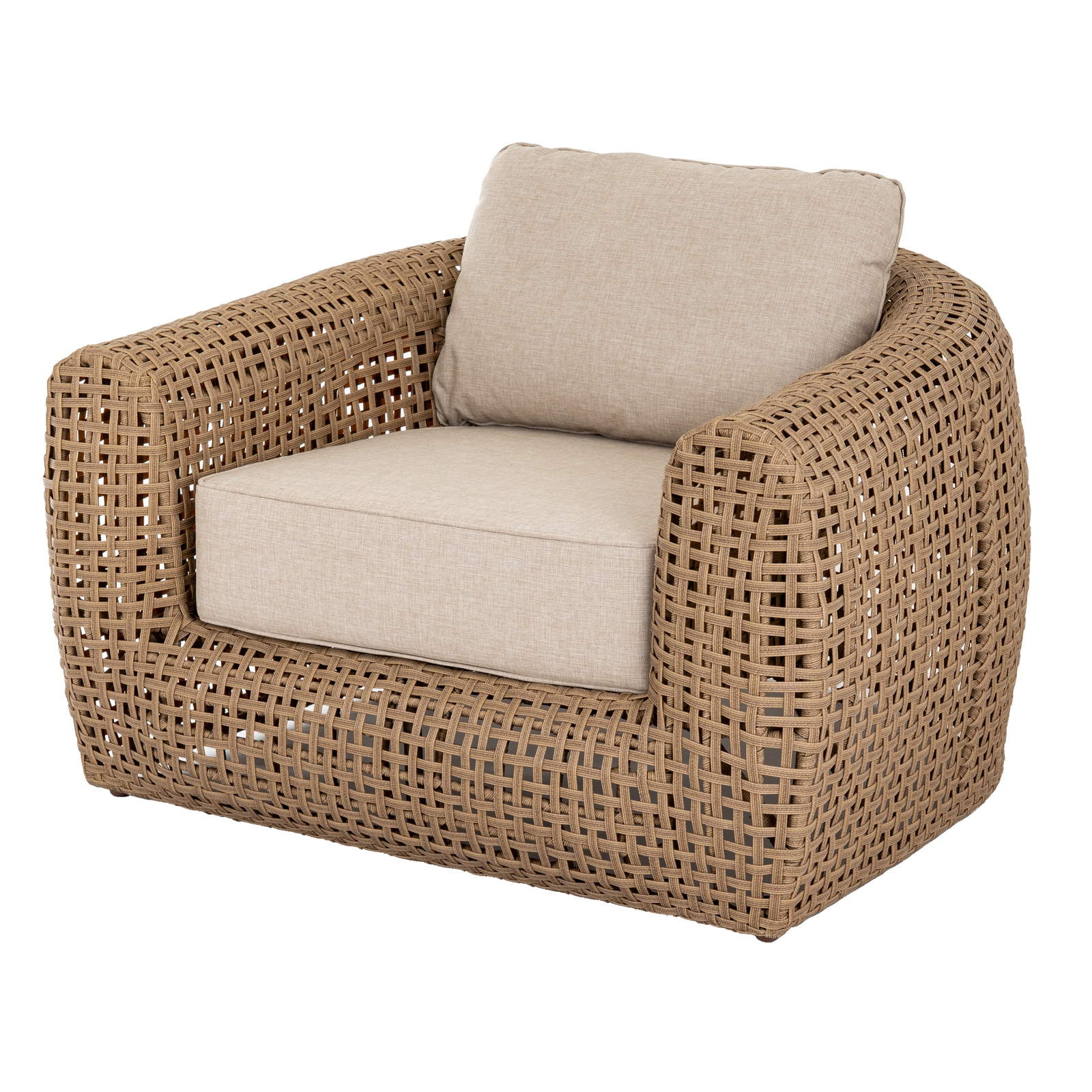 Bloom outdoor lounge chair large brown garden chair with deep seating and weather resistant design.
