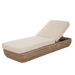 BLOOM Outdoor Sunbed in brown, modern minimalist design, weather-resistant, ideal for poolside or garden lounging.