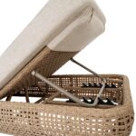 BLOOM Outdoor Sunbed in brown, modern minimalist design, weather-resistant, ideal for poolside or garden lounging.