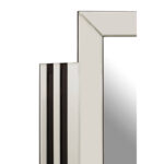 Large rectangular wall mirror with layered side panels, bevelled corners, and black trim accents, designed for modern architectural interior styling.