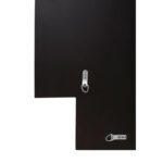 Large rectangular wall mirror with layered side panels, bevelled corners, and black trim accents, designed for modern architectural interior styling.