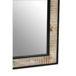 Rectangular wall mirror made from recycled pine wood with black metal frame, featuring modern industrial design and large reflective glass surface.