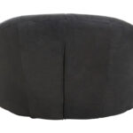 ntique black leather cocoon lounge chair with pleated upholstery and curved high-back design for modern luxury interior seating.