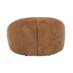 Light brown leather cocoon lounge chair with pleated upholstery and curved design, offering stylish and comfortable seating for modern interiors.