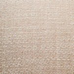 Cream linen curved three seater sofa with channel tufted detailing and rounded back design for modern luxury living room seating.