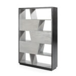 HUGO Upright Grey Bookcase tall modern shelving unit in grey with 10 compartments for home storage and display