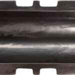 Artie Shawl decorative ceramic bowl in gunmetal finish with elongated sculptural design by Inge Simonis.