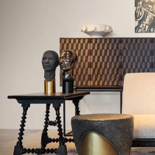 Amor velvet piped cushion in red with bold Mexican inspired pattern and feather filling.