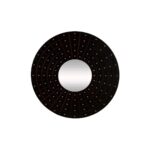 Round wall mirror with segmented decorative frame and silver stud accents, designed for elegant modern interior wall décor.