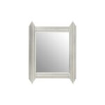 Rectangular wall mirror with polished stainless steel frame made from parallel fluted rods, creating a glamorous contemporary statement for luxury interiors.