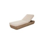 BLOOM Outdoor Sunbed in brown, modern minimalist design, weather-resistant, ideal for poolside or garden lounging.