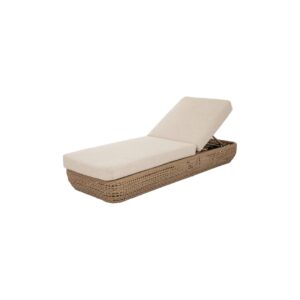 BLOOM Outdoor Sunbed in brown, modern minimalist design, weather-resistant, ideal for poolside or garden lounging.