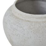 Set of two matte white ceramic planters with minimalist Mediterranean design, ideal for indoor and outdoor greenery styling.